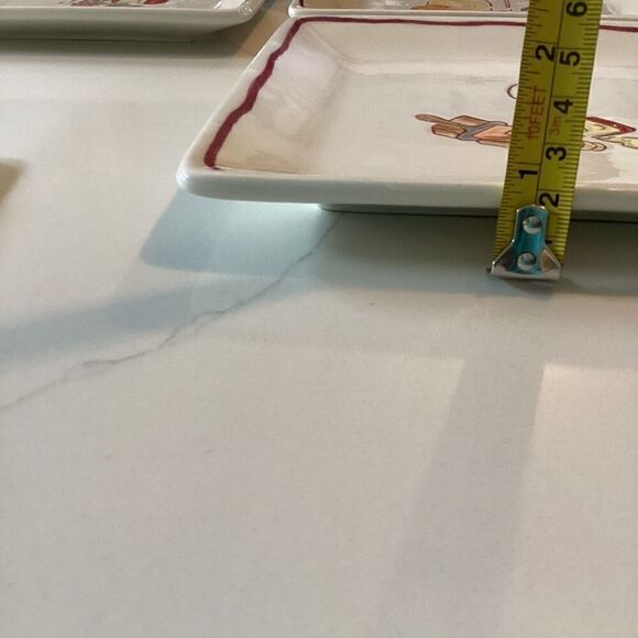 4 Pottery Barn Outlet Ceramic Wine and Cheese Plates 7” - Picture 6 of 6